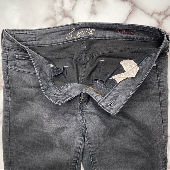 LEVI’S Mid-Rise Black Denim Skinny Jeans with Ankle Zippers - Size 27 - Picture 7 of 11